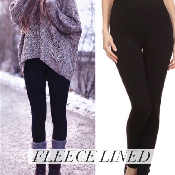 High waisted tummy control fleece lined leggings - Picture 8 of 8